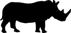 Rhino Side View Silhouette Line Art Illustration Svg, Free Vectors File